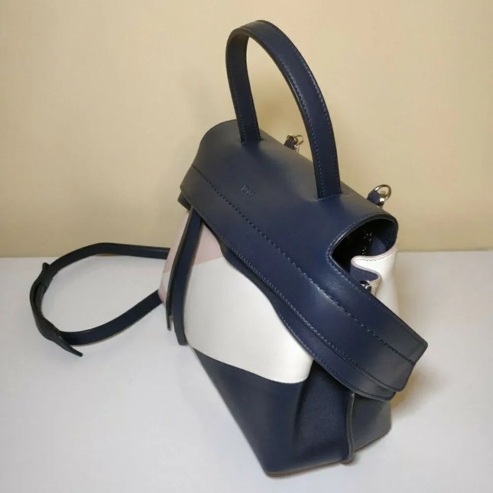 Tod's Micro Wave Colorblock Navy Pink Preowned - Picture 2 of 8